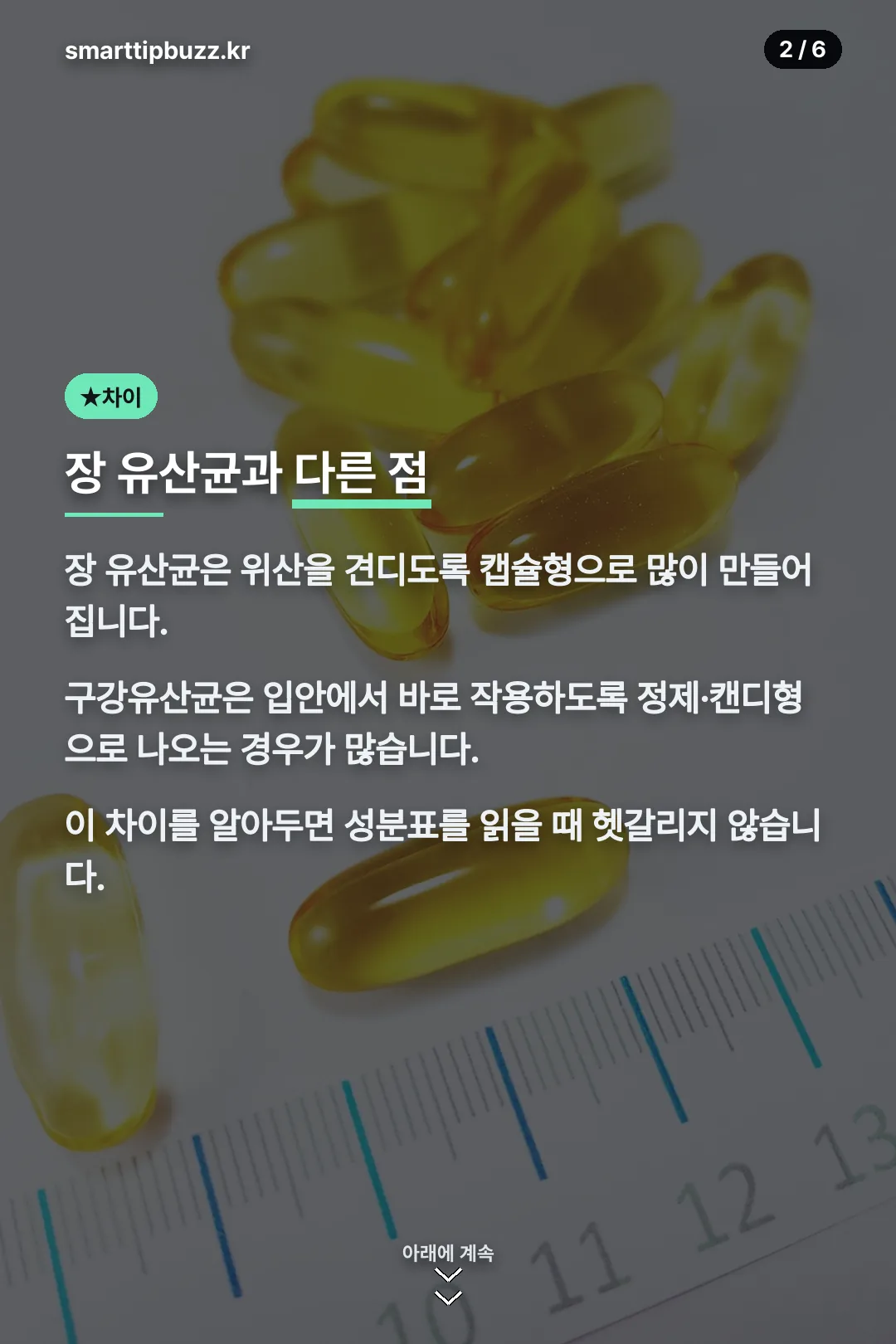 장 유산균과 다른 점